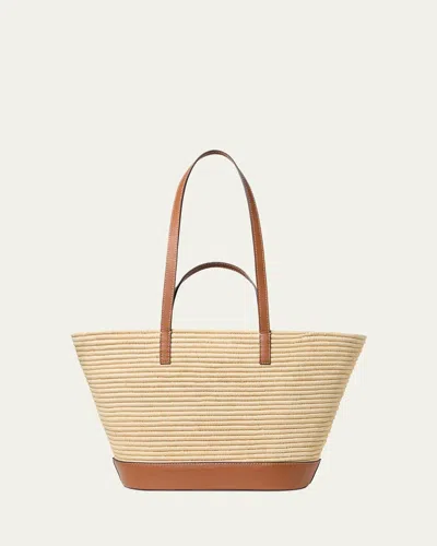 Loeffler Randall Granger Leather-trim Raffia Tote Bag In Brown