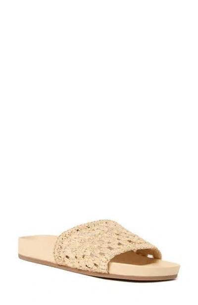 Loeffler Randall Henri Crochet Raffia Slide Sandal In Brown