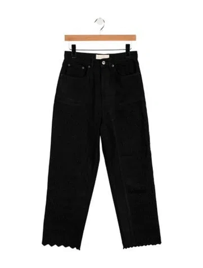 Pre-owned Loeffler Randall High-rise Straight Leg Jeans In Black