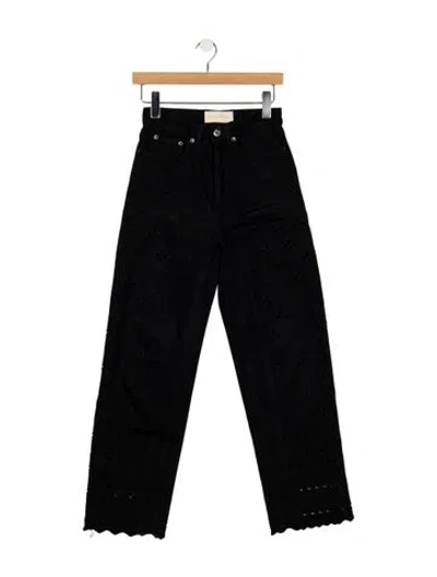 Pre-owned Loeffler Randall High-rise Straight Leg Jeans In Blue