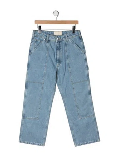 Pre-owned Loeffler Randall High-rise Straight Leg Jeans In Blue