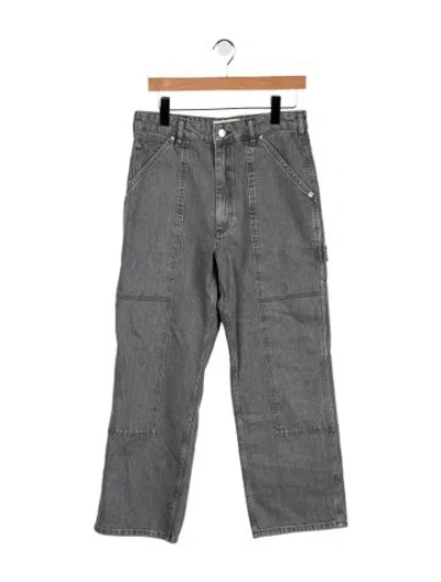 Pre-owned Loeffler Randall High-rise Straight Leg Jeans In Grey