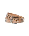 Loeffler Randall Isaac Honey/silver Studded Belt