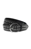 Loeffler Randall Isaac Studded Leather Belt In Black