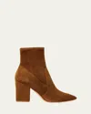 Loeffler Randall Isla Suede Chunky-heel Boots In Multi