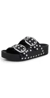 Loeffler Randall Jack Two Band Sandals Black/silver In Black/silver
