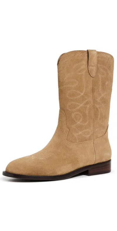 Loeffler Randall Jett Western Calf Boots Sand In Brown