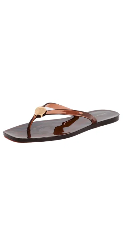 Loeffler Randall Jovie Jelly Flip Flops Brown In Multi