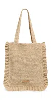 Loeffler Randall Justine Crochet Ruffle Tote Natural