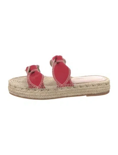 Pre-owned Loeffler Randall Jute Bow Accents Espadrilles In Red