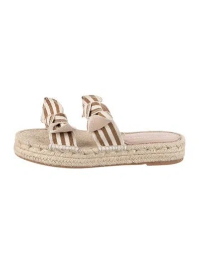 Pre-owned Loeffler Randall Jute Striped Espadrilles In Neutral