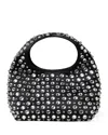 Loeffler Randall Kenzie Small Rhinestone Embellished Bucket Clutch In Black