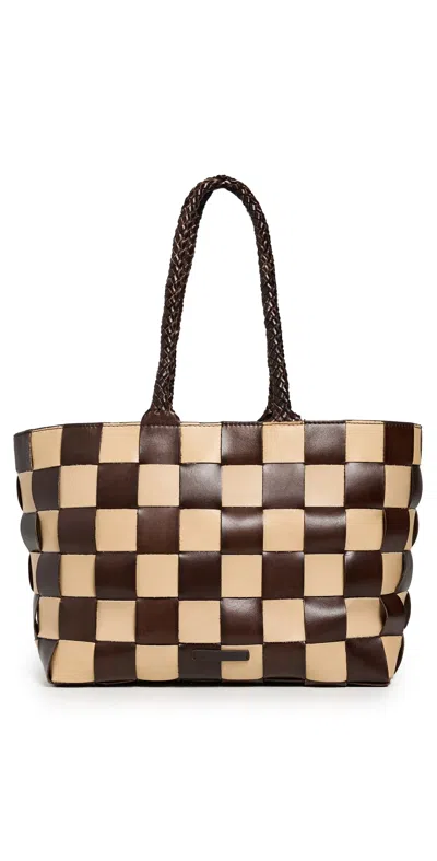 Loeffler Randall Klara Woven Tote Brown/butter