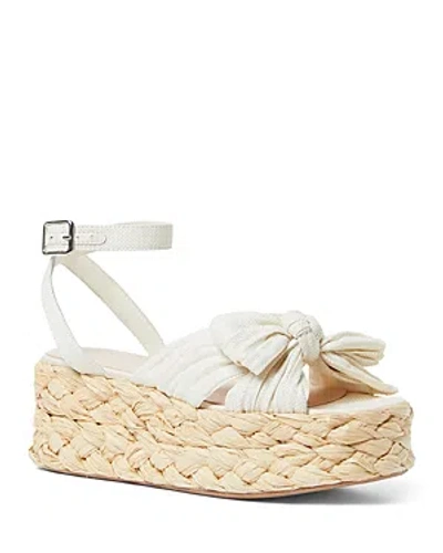 Loeffler Randall Knotted Strap Espadrille Platform Sandals In White