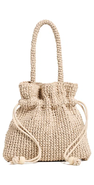 Loeffler Randall Kylie Drawstring Pouch Natural In Brown