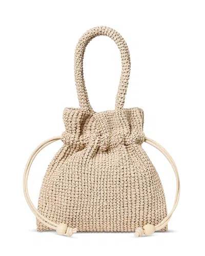 Loeffler Randall Kylie Raffia Drawstring Pouch In Neutral