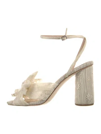 Pre-owned Loeffler Randall Lace Pattern Sandals In Neutrals