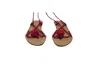 Loeffler Randall Lace Up Pompom Sandals In Brown Leather In Brown