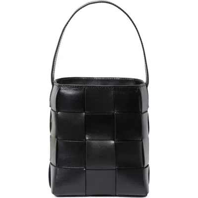 Loeffler Randall Laith Woven Leather Bucket Bag In Black