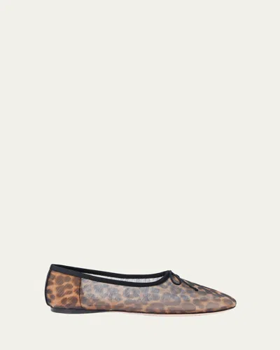 LOEFFLER RANDALL LANDON LEOPARD MESH BALLET FLATS