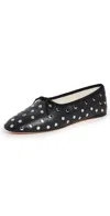 Loeffler Randall Landon Leather Ballet Flats In Black/silver