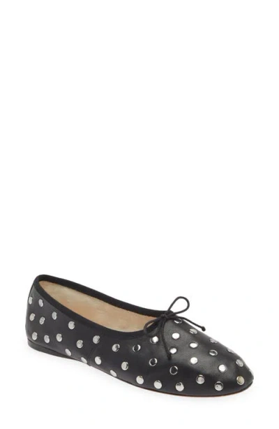 Loeffler Randall Landon Studded Ballet Flat In Black/silver