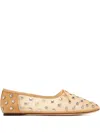 Loeffler Randall Landon Studded-details Ballerina Flats In Neutral