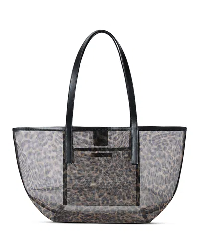 Loeffler Randall Large Nylon Tote In Leopard/black