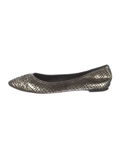 Pre-owned Loeffler Randall Leather Animal Print Ballet Flats