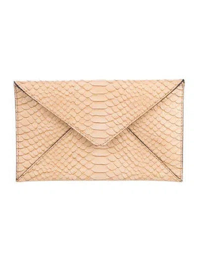 Pre-owned Loeffler Randall Leather Animal Print Continental Wallet In Neutrals