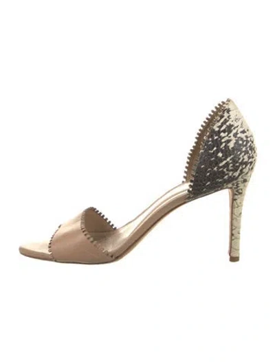 Pre-owned Loeffler Randall Leather Animal Print Pumps In Neutral