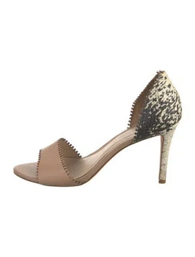 Pre-owned Loeffler Randall Leather Animal Print Pumps In Neutrals