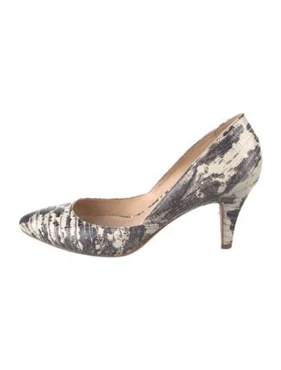 Pre-owned Loeffler Randall Leather Animal Print Pumps In Neutrals
