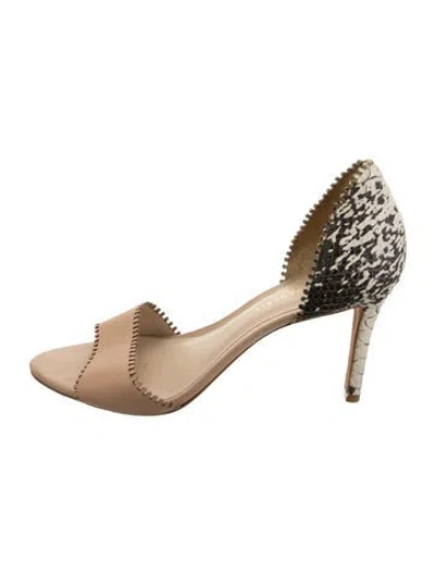 Pre-owned Loeffler Randall Leather Animal Print Pumps In Neutrals