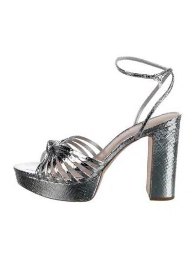 Pre-owned Loeffler Randall Leather Animal Print Sandals