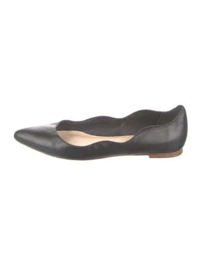 Pre-owned Loeffler Randall Leather Ballet Flats In Black