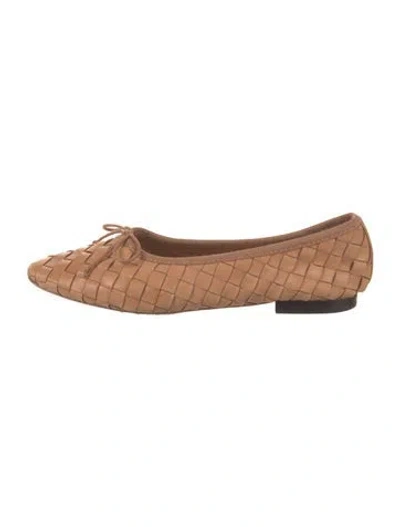 Pre-owned Loeffler Randall Leather Ballet Flats In Brown