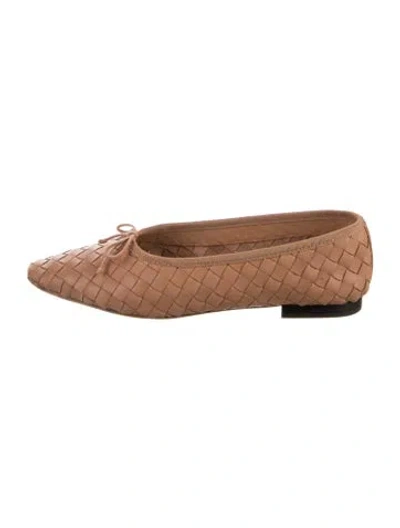 Pre-owned Loeffler Randall Leather Ballet Flats In Brown