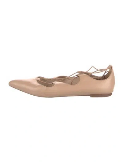 Pre-owned Loeffler Randall Leather Ballet Flats In Neutral