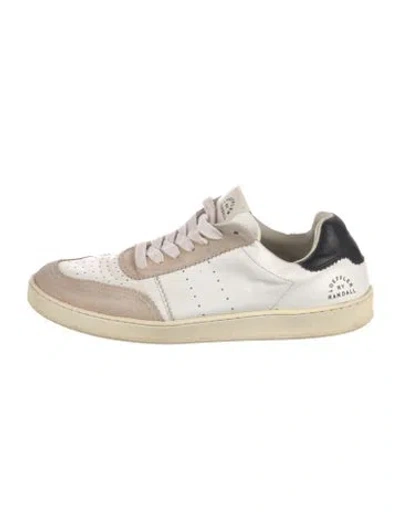 Pre-owned Loeffler Randall Leather Beaded Accents Sneakers In White