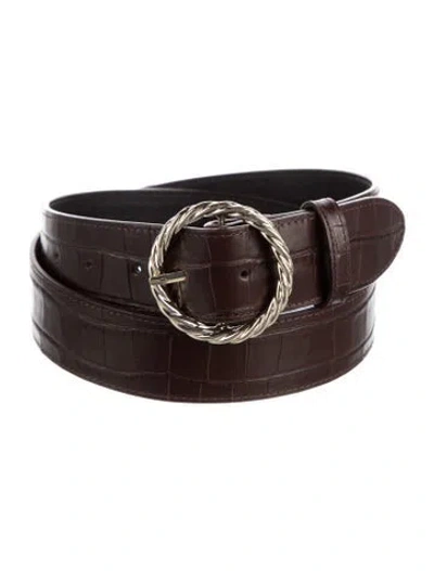 Pre-owned Loeffler Randall Leather Belt In Brown