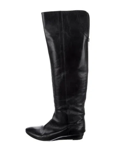 Pre-owned Loeffler Randall Leather Boots In Black