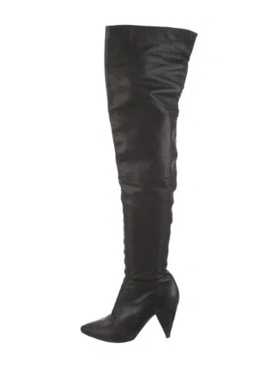 Pre-owned Loeffler Randall Leather Boots In Black