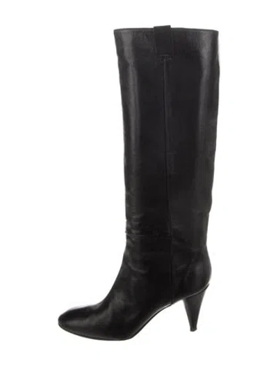 Pre-owned Loeffler Randall Leather Boots In Black