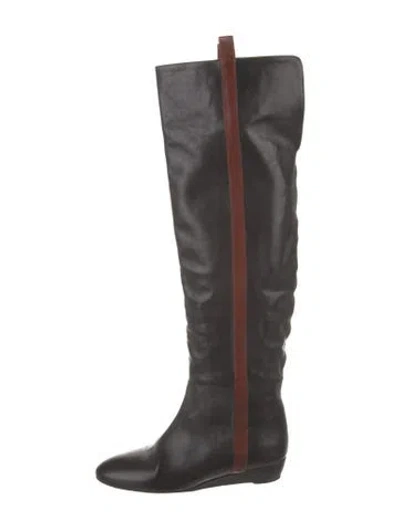 Pre-owned Loeffler Randall Leather Boots In Black