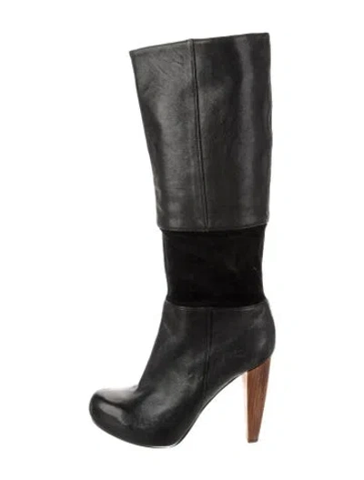 Pre-owned Loeffler Randall Leather Boots In Black