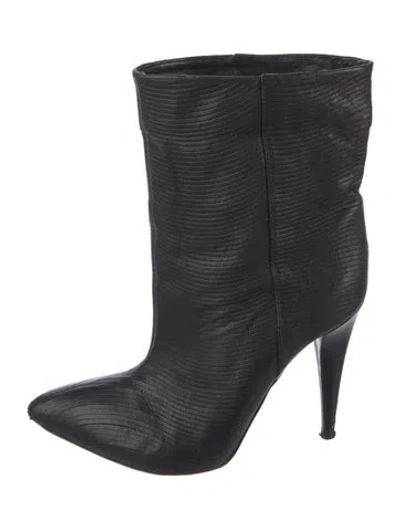Pre-owned Loeffler Randall Leather Boots In Black