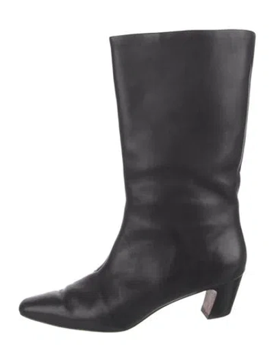 Pre-owned Loeffler Randall Leather Boots In Black
