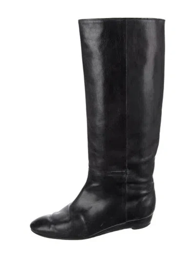 Pre-owned Loeffler Randall Leather Boots In Black