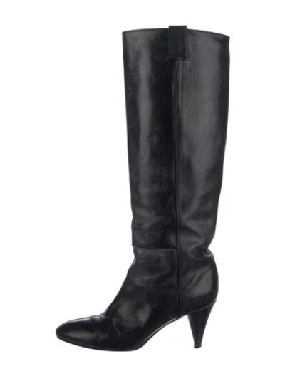 Pre-owned Loeffler Randall Leather Boots In Black